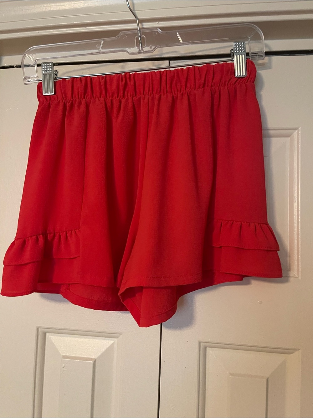 Red Ruffle Women's Shorts